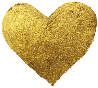 Gold Metallic Heart Brushstroke 	